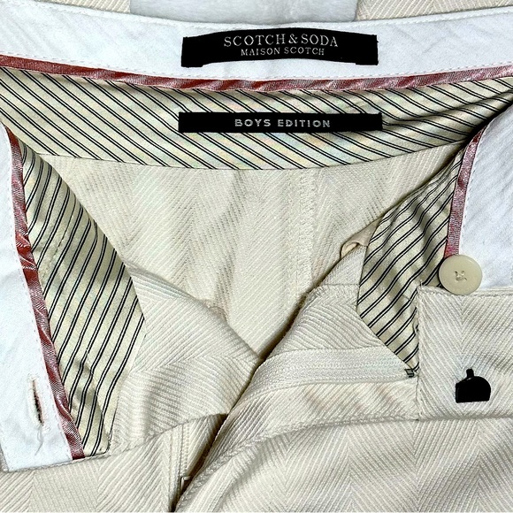 Scotch & Soda Cotton Linen Blend Cropped Trousers Boys Edition - Picture 3 of 7